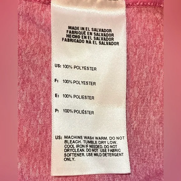 NWOT-Adidas Heathered Pink CLIMALITE Athletic Shirt - Picture 5 of 9